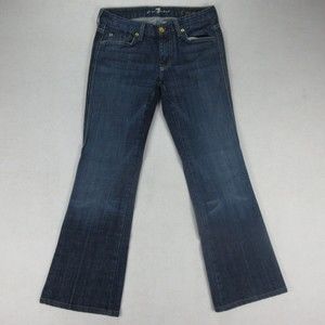7 For All Mankind Jeans Womens Boot Cut Size 27 x 27 "A" Pocket Dark Wash Denim